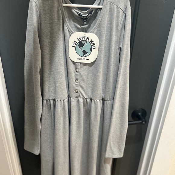 TOAD&CO PIRU HENLEY GREY DRESS FOR WOMEN SIZE extra small - Picture 4 of 4